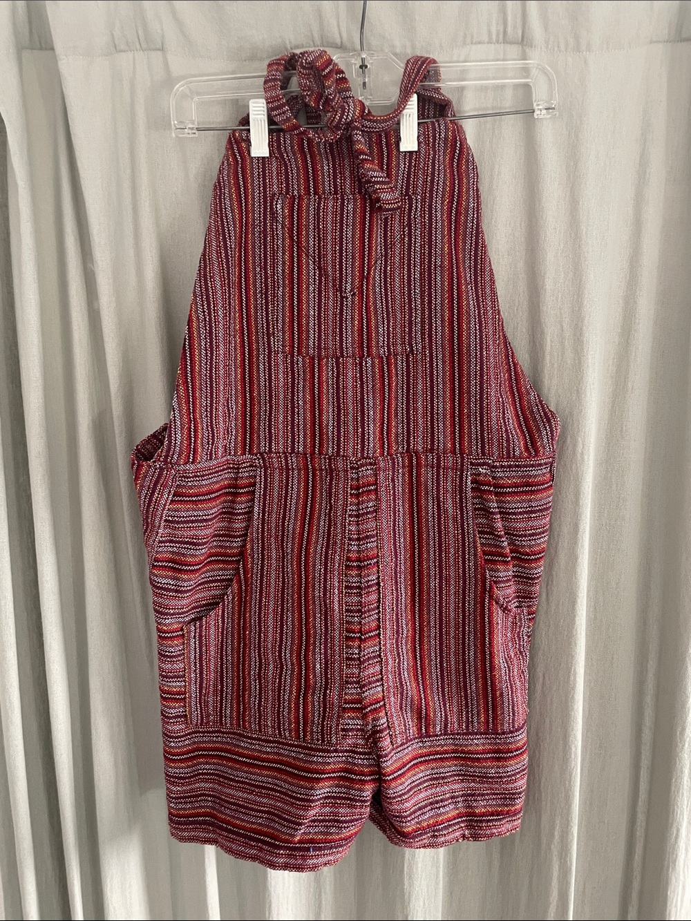 100% cotton striped overalls